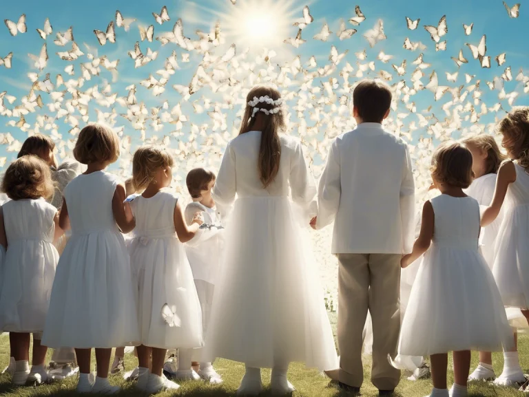 Comunión memorable con liberación de mariposas